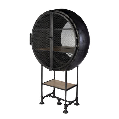 Roanoke 43 in W x 69 in. H Iron Bar Cabinet, Black