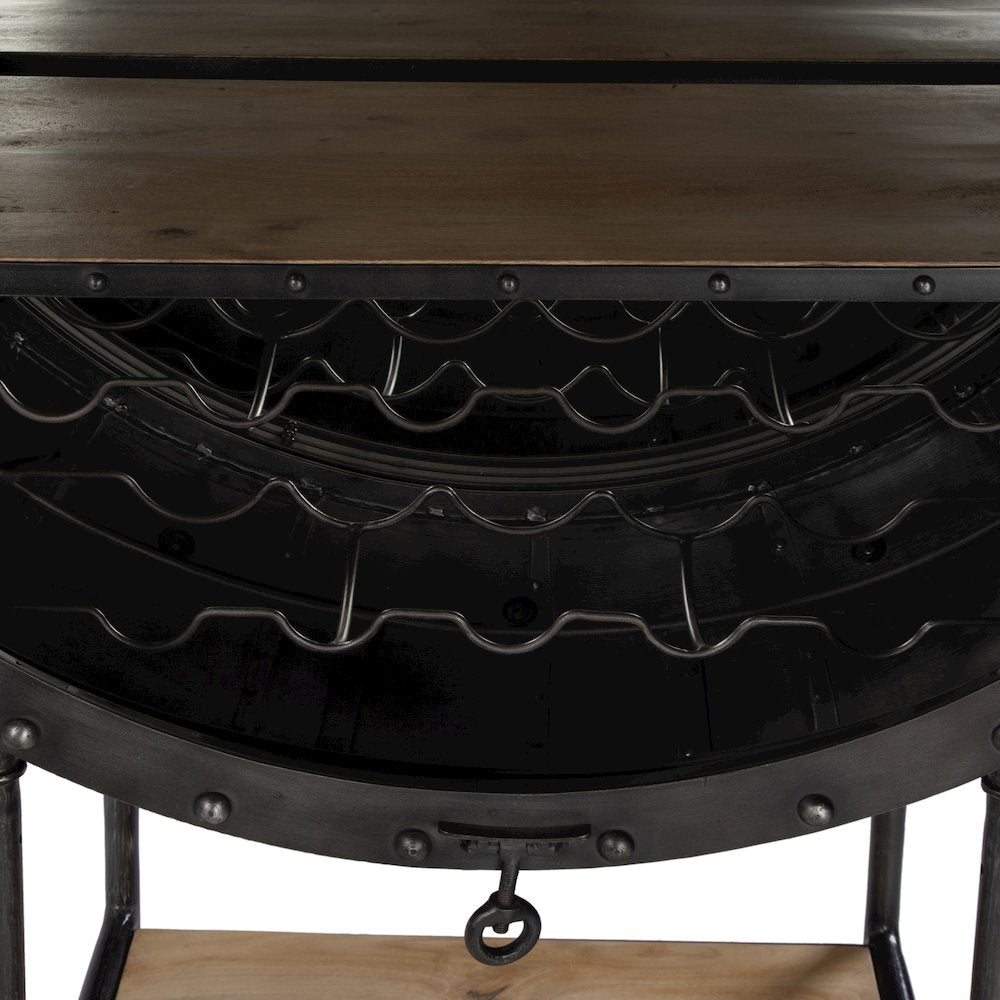 Roanoke 43 in W x 69 in. H Iron Bar Cabinet, Black