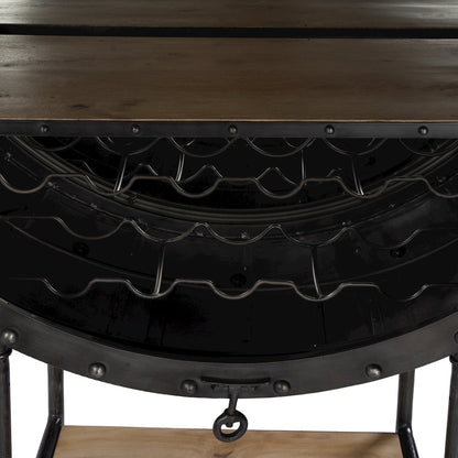 Roanoke 43 in W x 69 in. H Iron Bar Cabinet, Black