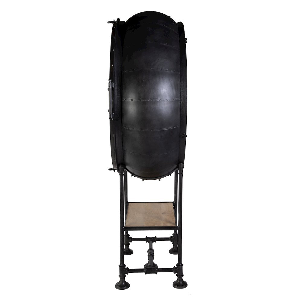 Roanoke 43 in W x 69 in. H Iron Bar Cabinet, Black