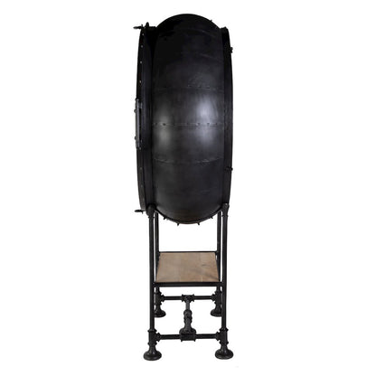 Roanoke 43 in W x 69 in. H Iron Bar Cabinet, Black