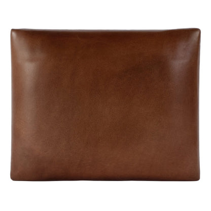 Livingston 20 in. W Leather and Iron Upholstered Accent Stool, Brown, Black