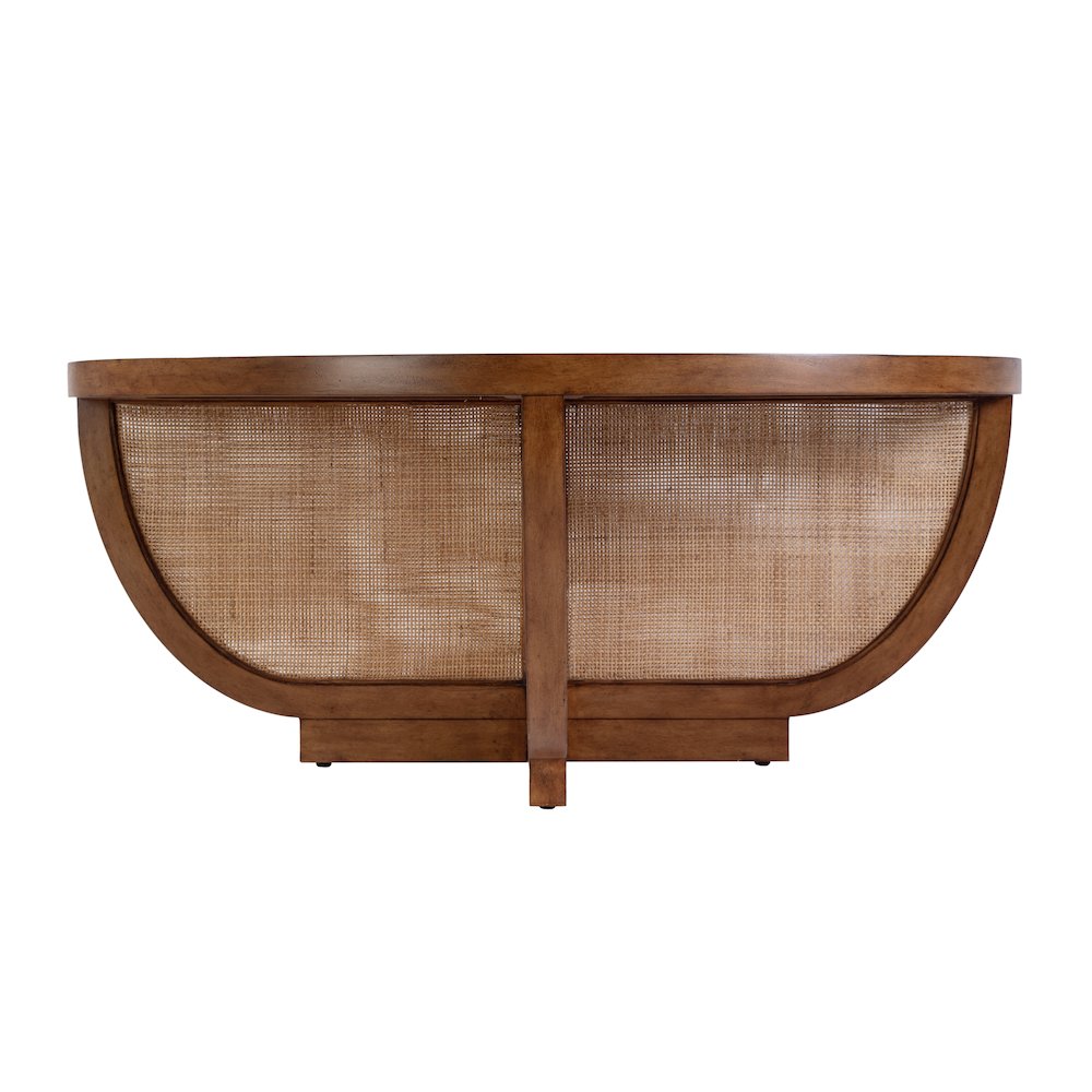 Bali Breeze 42 in. Round Wood and Mesh Coffee Table, Brown