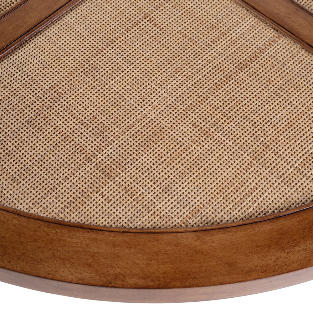Bali Breeze 42 in. Round Wood and Mesh Coffee Table, Brown