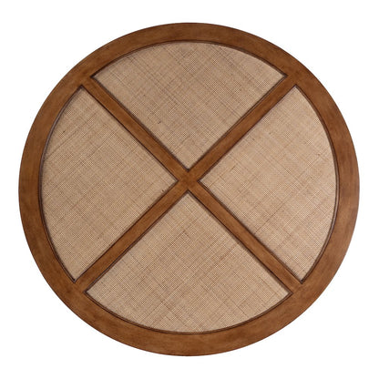 Bali Breeze 42 in. Round Wood and Mesh Coffee Table, Brown