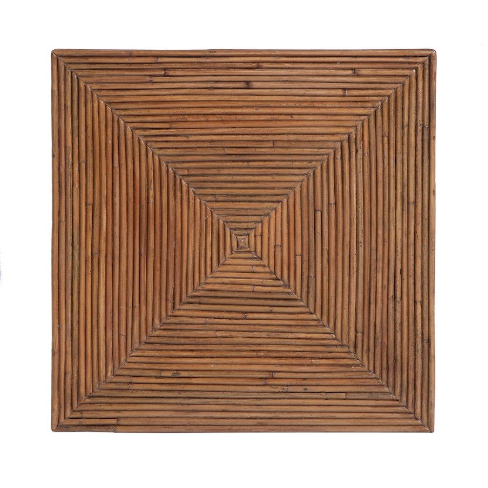 Marikit 13" W Square Wood and Arorog Inlay Side Table, Brown