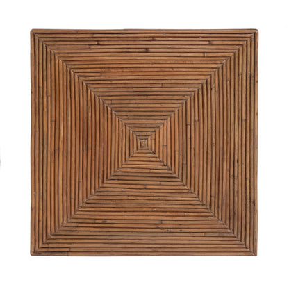 Marikit 13" W Square Wood and Arorog Inlay Side Table, Brown