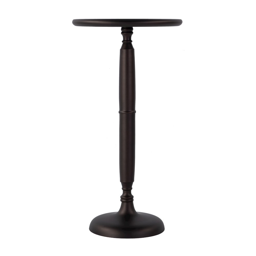 Alexi 12 in. W Round All Metal Pedestal Base End Table, Bronze