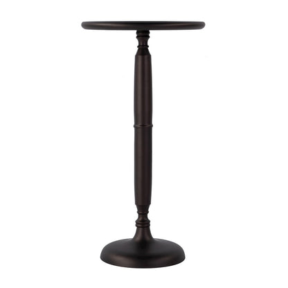 Alexi 12 in. W Round All Metal Pedestal Base End Table, Bronze