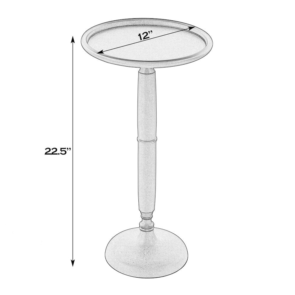 Alexi 12 in. W Round All Metal Pedestal Base End Table, Bronze
