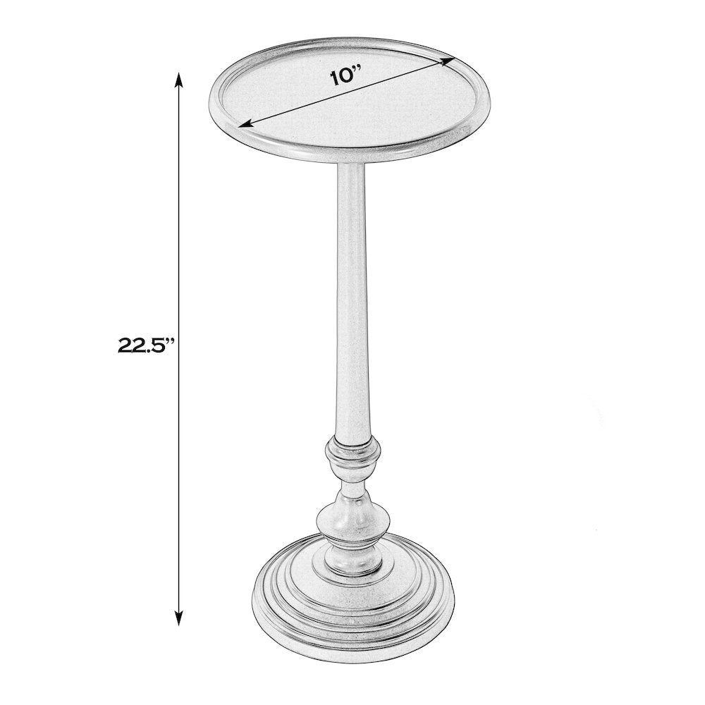 Astoria 10 in. W Round Metal Pedestal Base End Table, Antique Gold