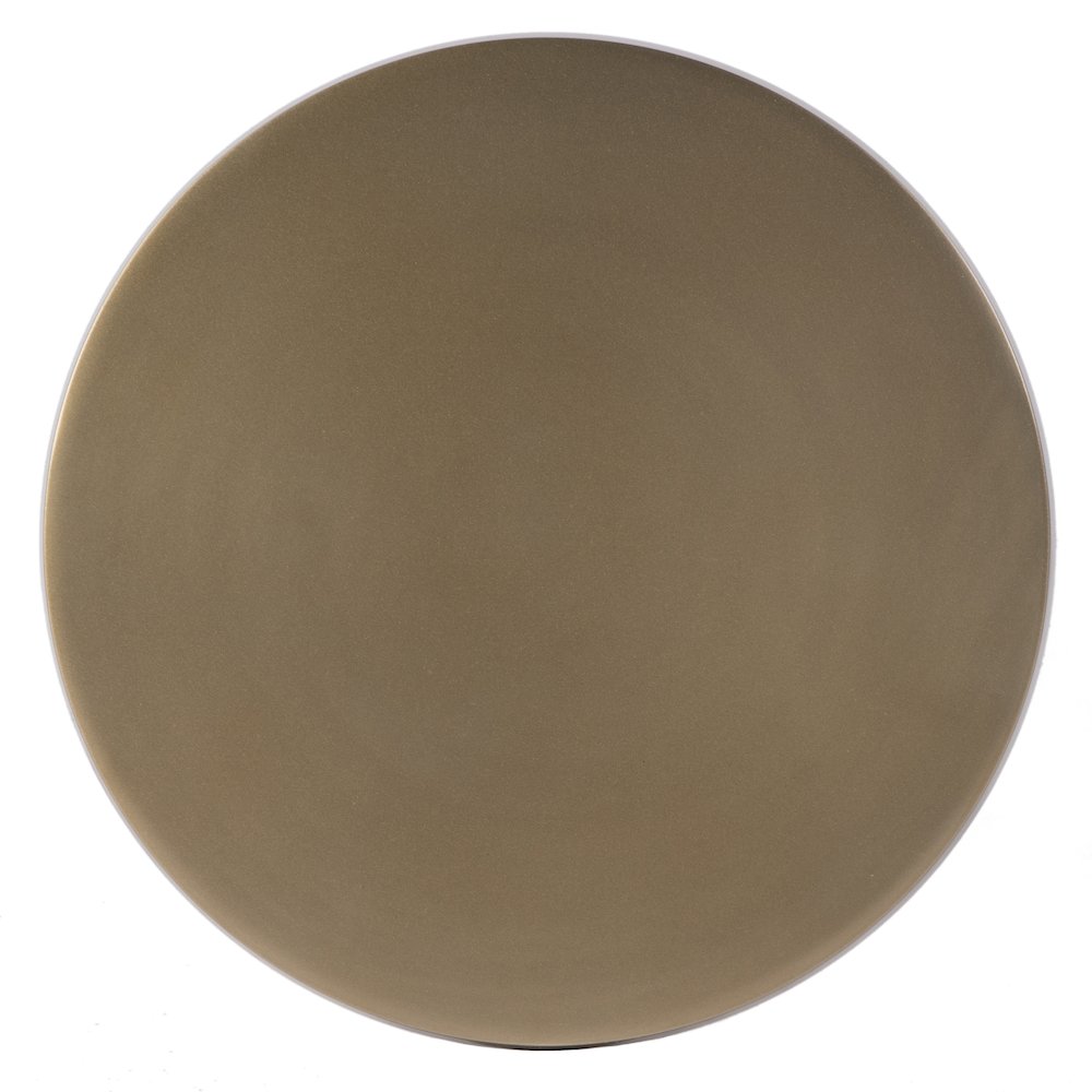 Bartel 10.25 in. W Round Metal Pedestal Base End Table, Antique Gold