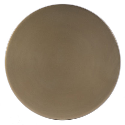 Bartel 10.25 in. W Round Metal Pedestal Base End Table, Antique Gold