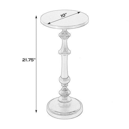 Bartel 10.25 in. W Round Metal Pedestal Base End Table, Antique Gold