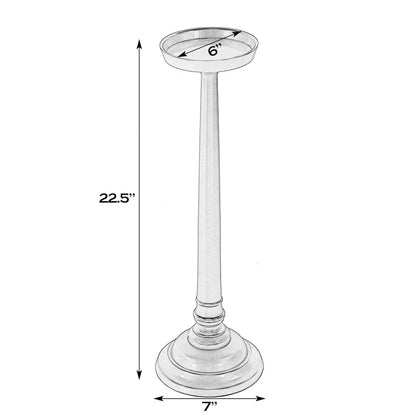 Tilly 7 in. W Round All Metal Pedestal Base End Table, Bronze