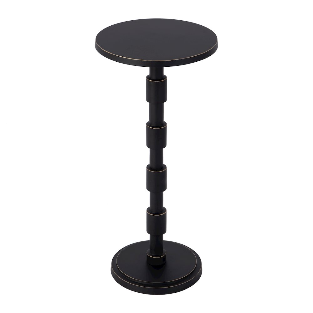 Delano 10 in. W Round All Metal Pedestal Base End Table, Bronze