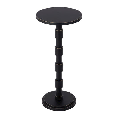 Delano 10 in. W Round All Metal Pedestal Base End Table, Bronze