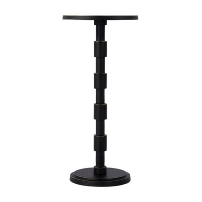 Delano 10 in. W Round All Metal Pedestal Base End Table, Bronze