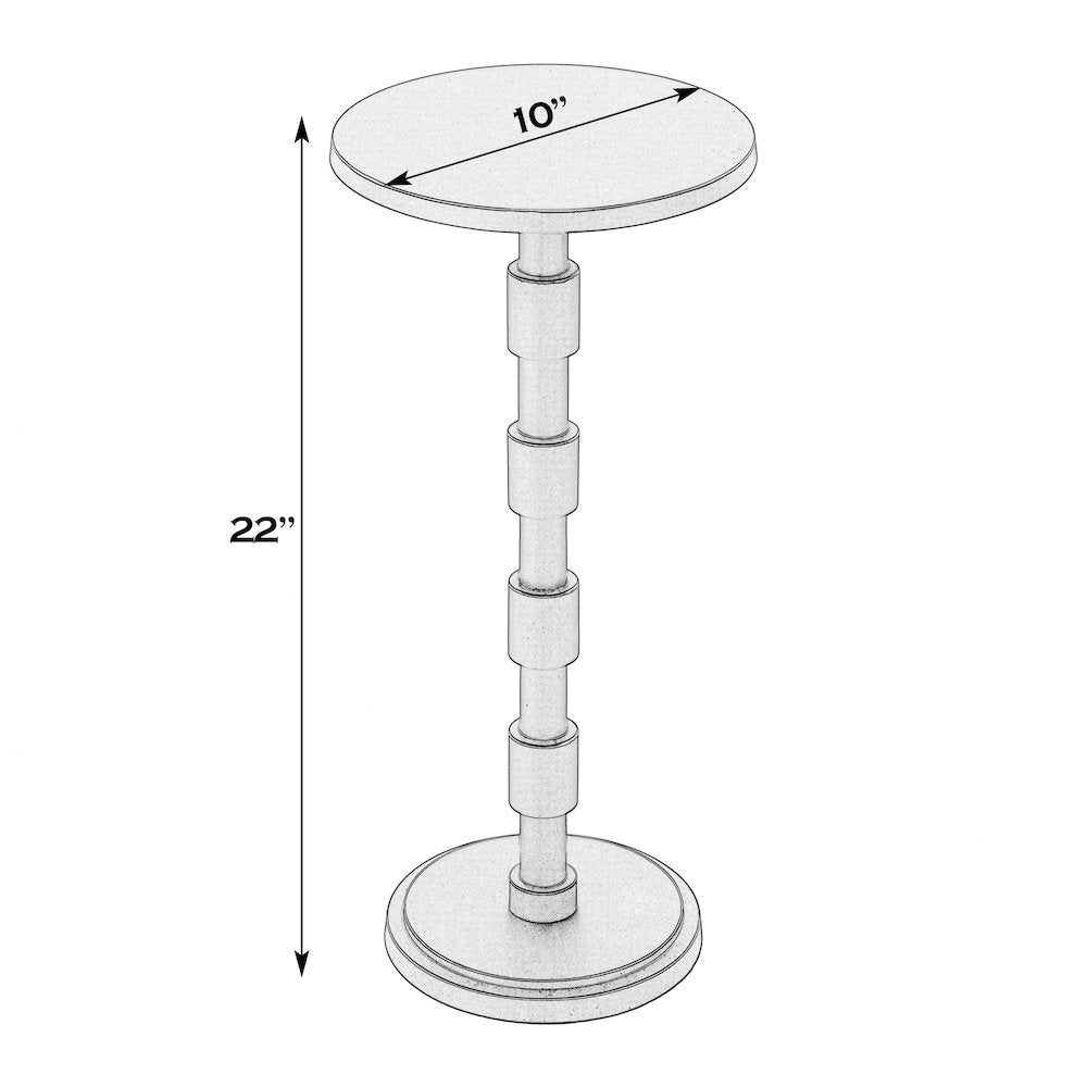 Delano 10 in. W Round All Metal Pedestal Base End Table, Bronze