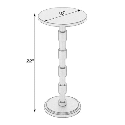 Delano 10 in. W Round All Metal Pedestal Base End Table, Bronze