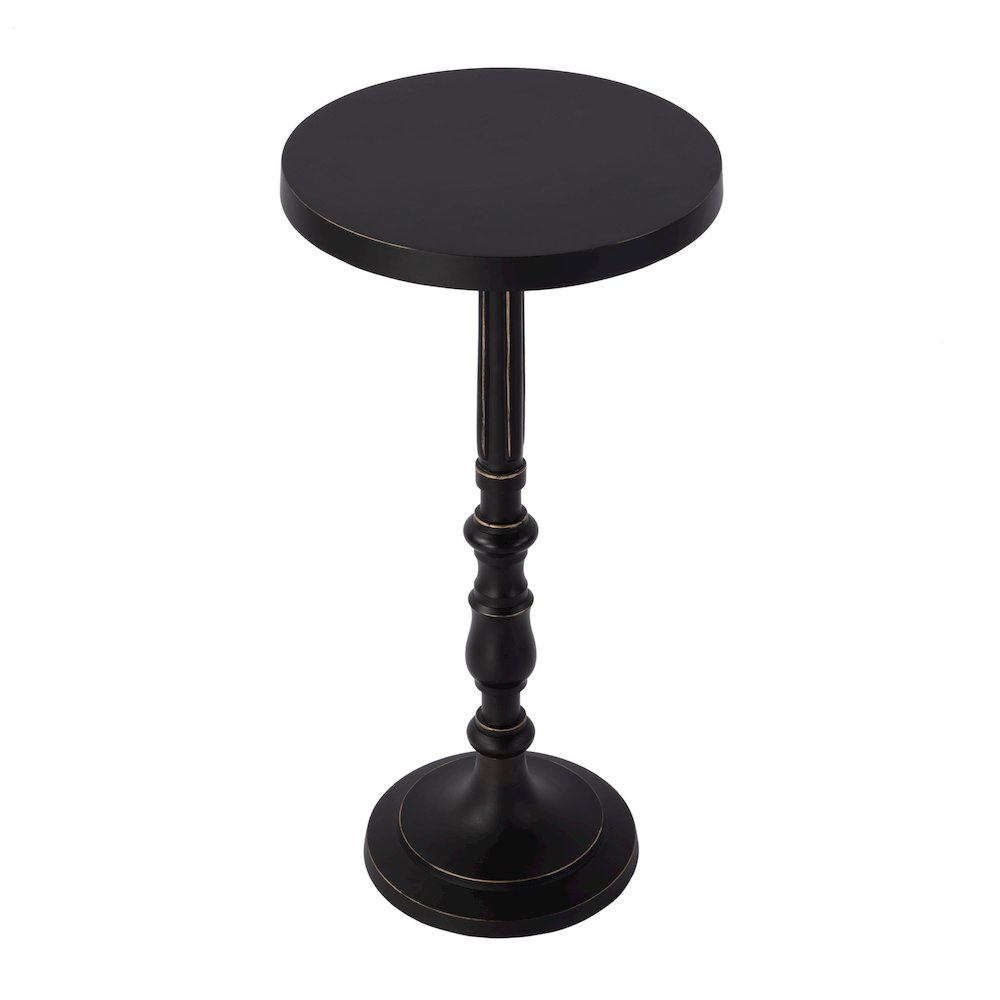 Heidi 12 in. W Round All Metal Pedestal Base End Table, Bronze