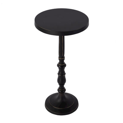 Heidi 12 in. W Round All Metal Pedestal Base End Table, Bronze