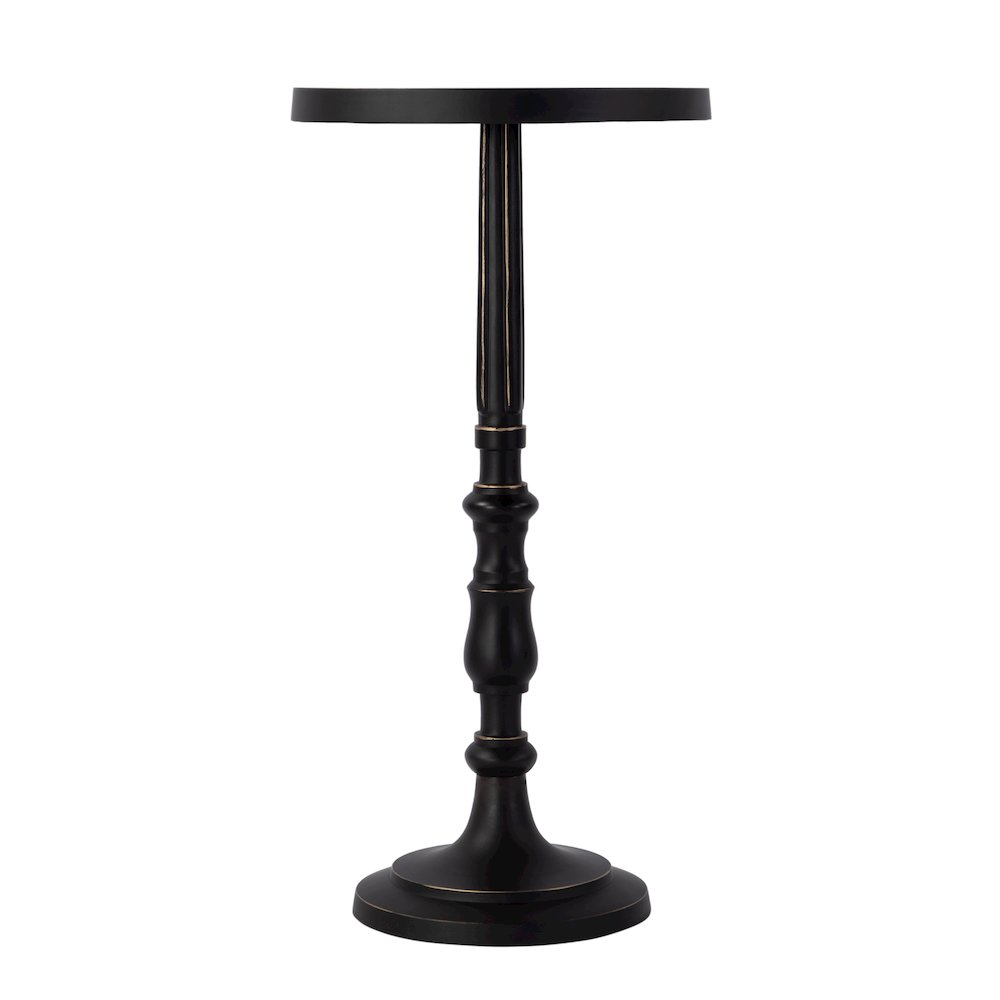 Heidi 12 in. W Round All Metal Pedestal Base End Table, Bronze