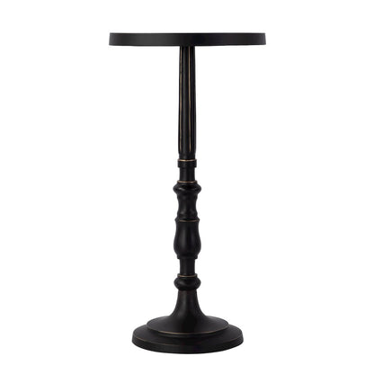 Heidi 12 in. W Round All Metal Pedestal Base End Table, Bronze