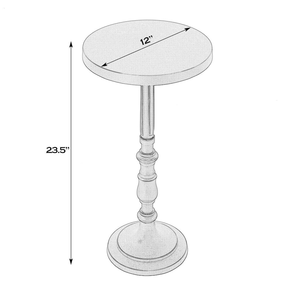 Heidi 12 in. W Round All Metal Pedestal Base End Table, Bronze