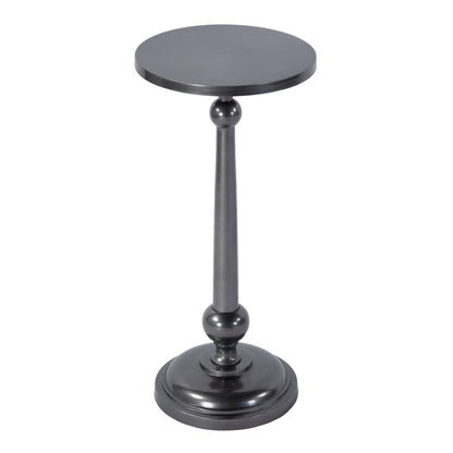 Sterling 10 in. W Round All Metal Pedestal Base End Table, Silver