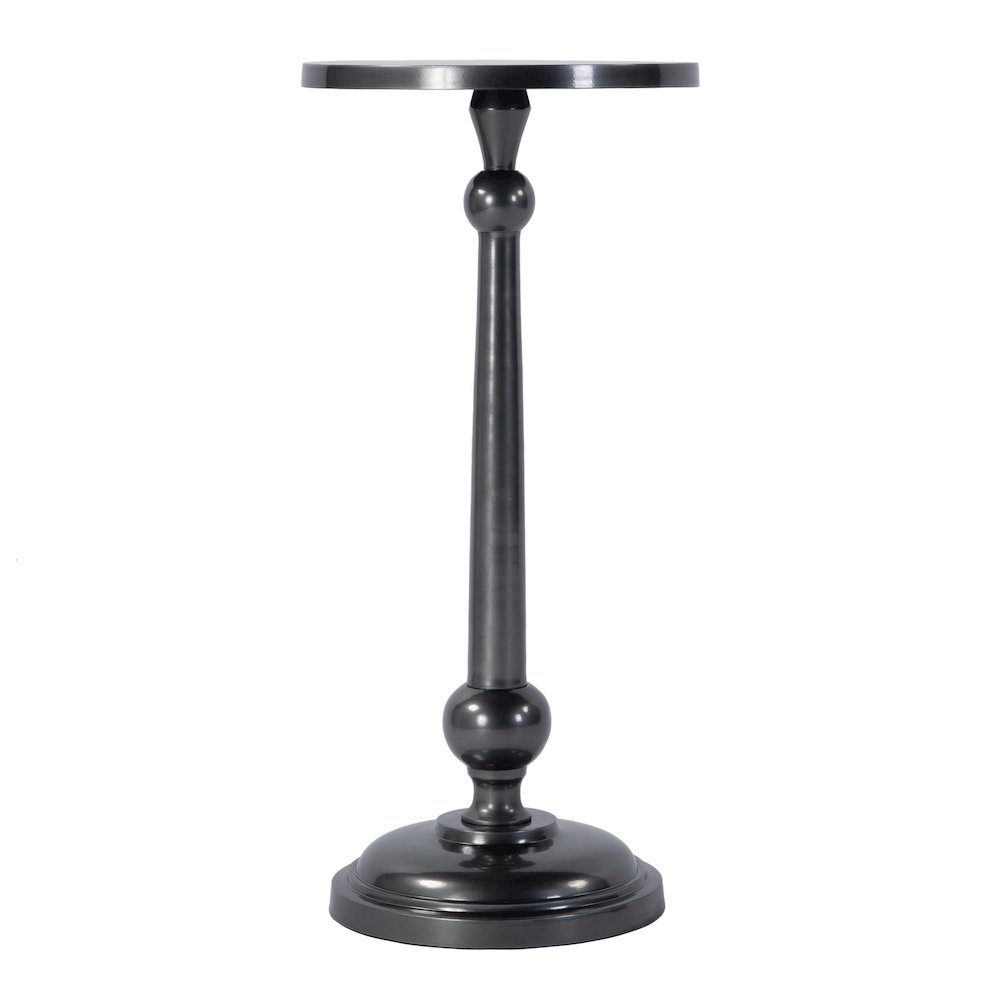 Sterling 10 in. W Round All Metal Pedestal Base End Table, Silver