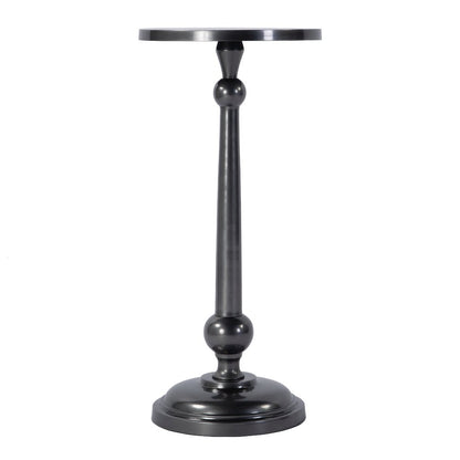 Sterling 10 in. W Round All Metal Pedestal Base End Table, Silver