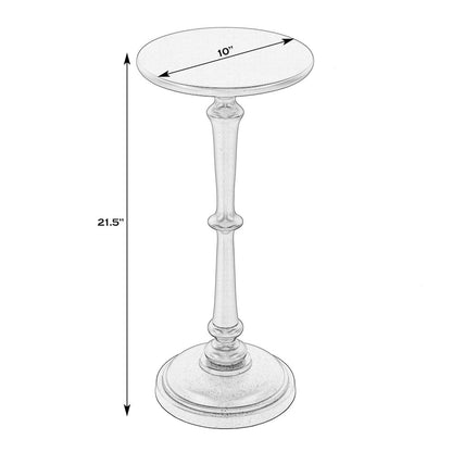 Alisa 10 in. W Round All Metal Pedestal Base End Table, Bronze