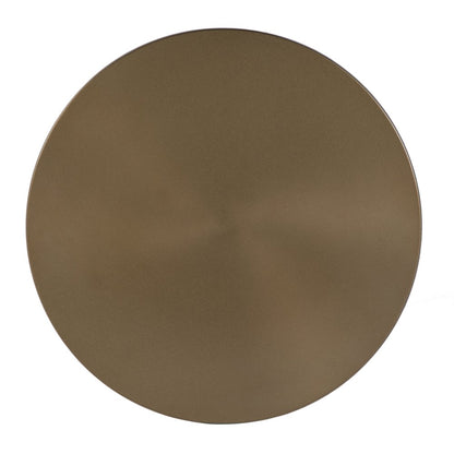Passeo 10 in. W Round All Metal Pedestal Base End Table, Gold