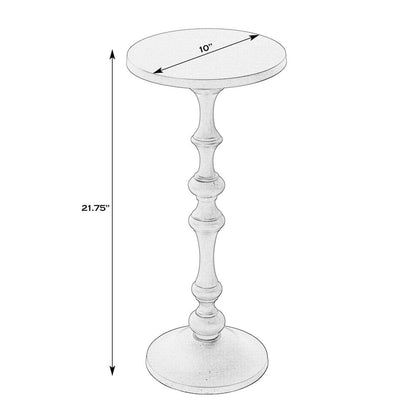 Passeo 10 in. W Round All Metal Pedestal Base End Table, Bronze