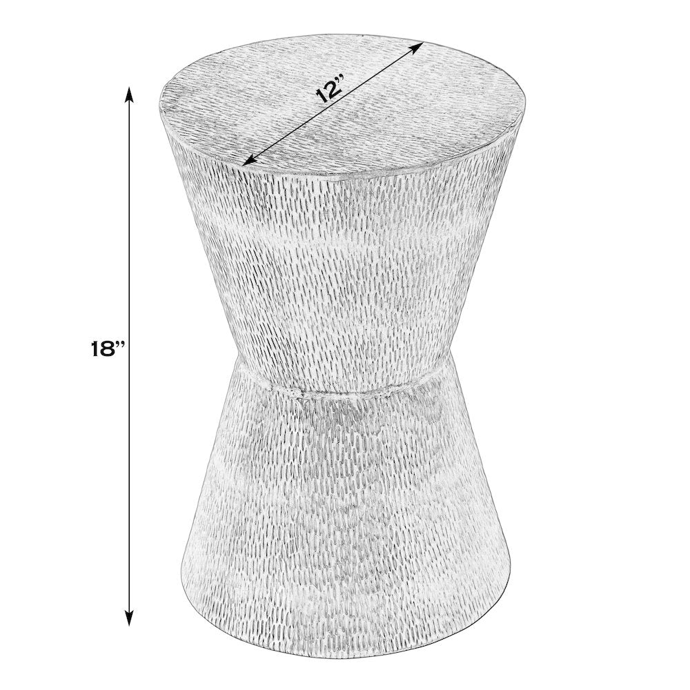 Flen 12 in. W Round Aluminum Modern End Table, Silver