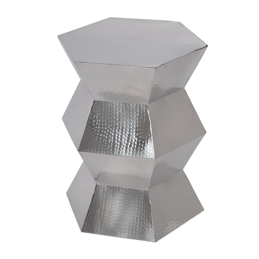 Renzo 16 in. W Stainless Steel Modern End Table, Silver