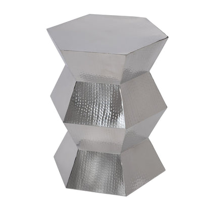Renzo 16 in. W Stainless Steel Modern End Table, Silver