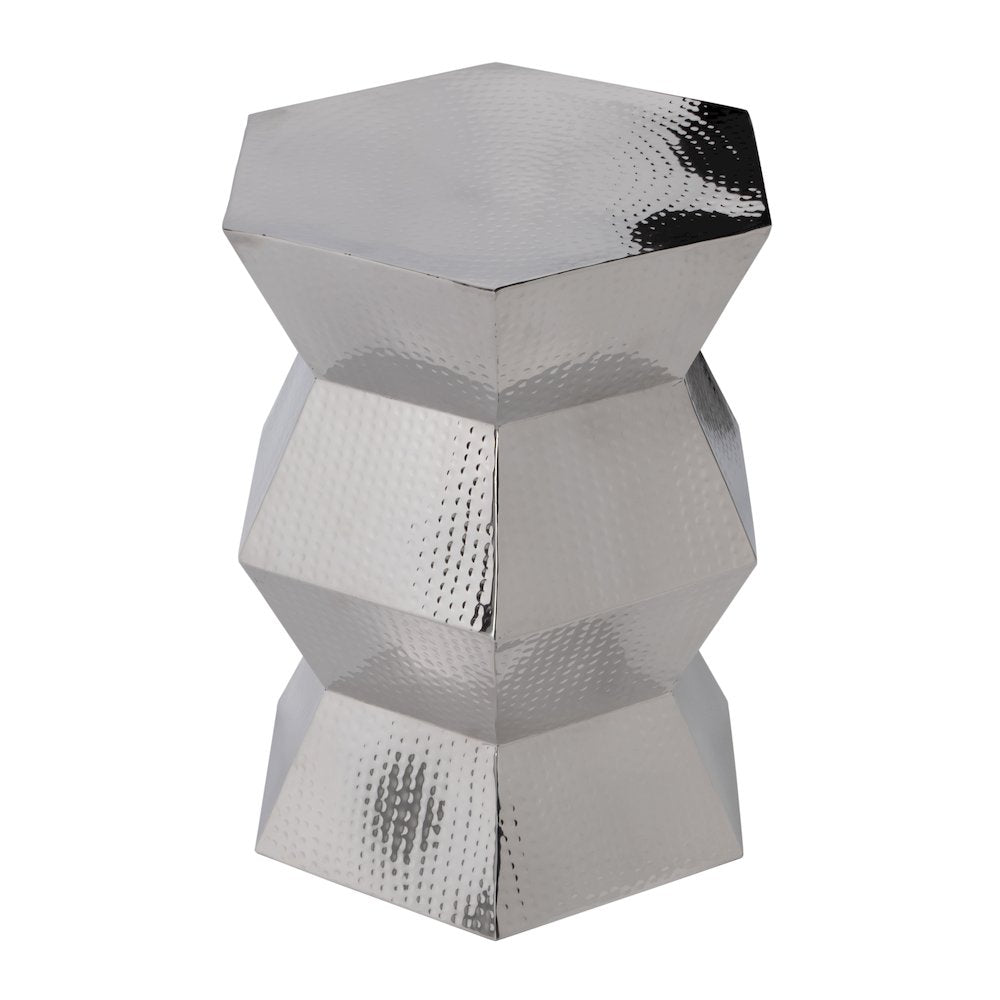 Renzo 16 in. W Stainless Steel Modern End Table, Silver
