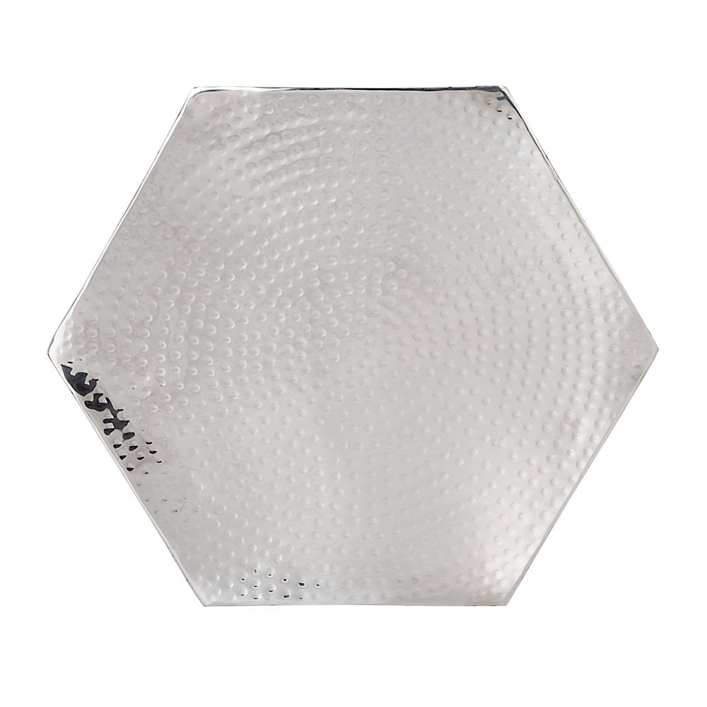 Renzo 16 in. W Stainless Steel Modern End Table, Silver