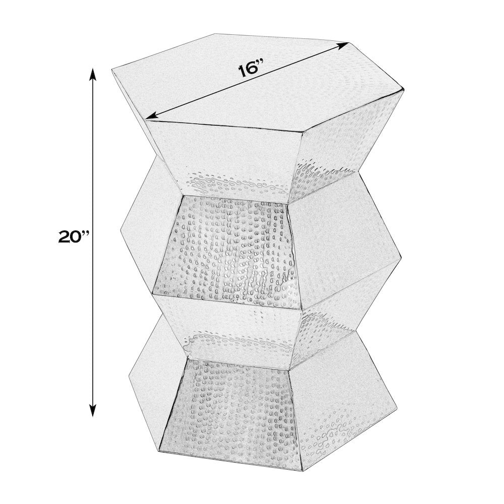 Renzo 16 in. W Stainless Steel Modern End Table, Silver