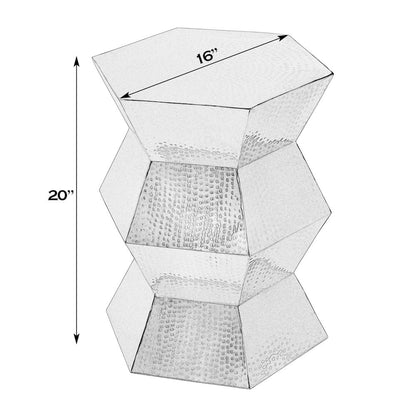 Renzo 16 in. W Stainless Steel Modern End Table, Silver