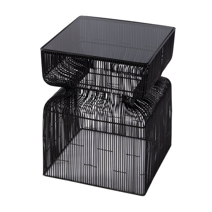 Ivar 14 in. W Square Stainless Steel Modern End Table, Bronze