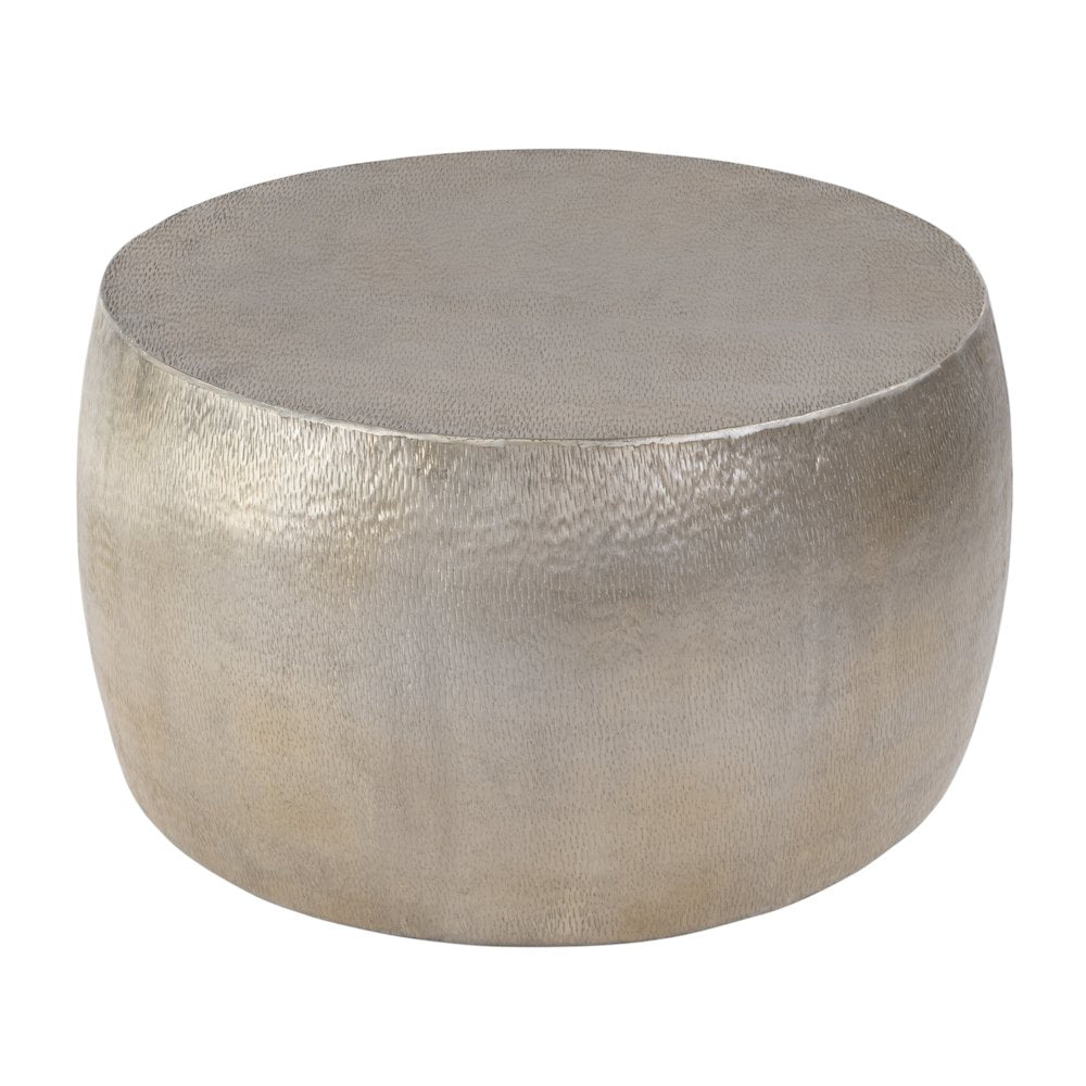 Sahara 31.5 in. W Round Stainless Steel Coffee Table, Antique Gold