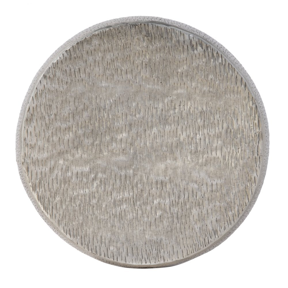 Sahara 12 in. W Round Stainless Steel End Table, Antique Gold