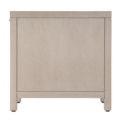 Nora 12 in. W Rectangular Wood 1 Door Narrow End Table with Pull-Out Tray, Taupe