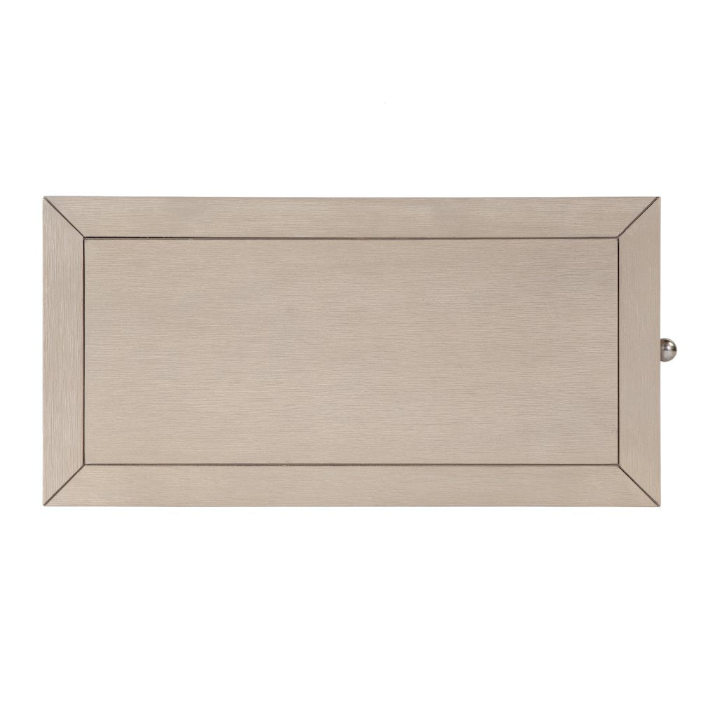 Nora 12 in. W Rectangular Wood 1 Door Narrow End Table with Pull-Out Tray, Taupe