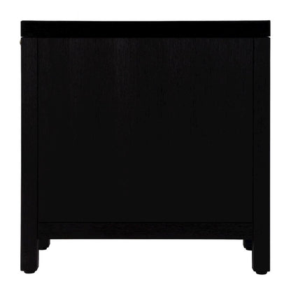 12 in. W Rectangular Wood 1 Door Narrow End Table with Pull-Out Tray, Coffee