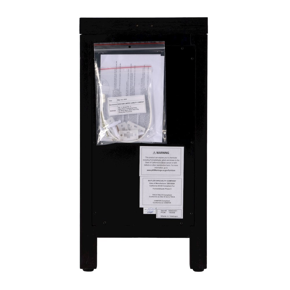 12 in. W Rectangular Wood 1 Door Narrow End Table with Pull-Out Tray, Coffee