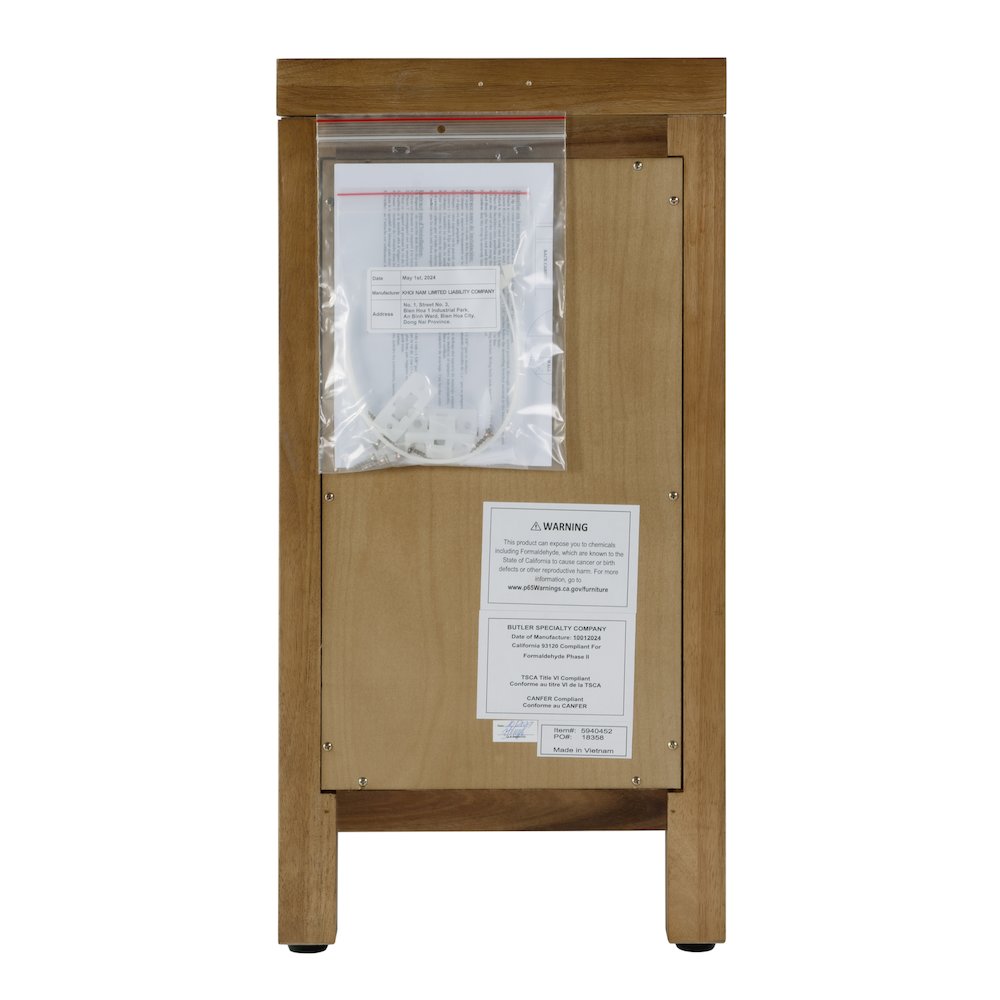 12 in. W Rectangular Wood 1 Door Narrow End Table with Pull-Out Tray, Natural